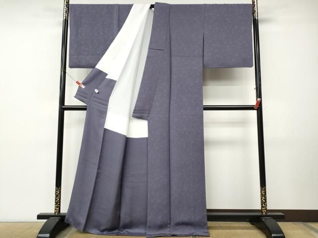 平和屋着物●本加賀友禅作家 茶谷孝志監修 色無地 南天花地紋 濃鼠色 正絹 逸品 CABN4875ut