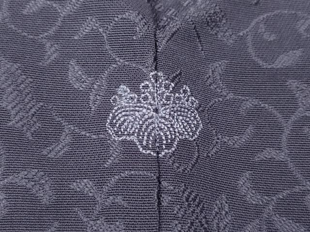平和屋着物●本加賀友禅作家 茶谷孝志監修 色無地 南天花地紋 濃鼠色 正絹 逸品 CABN4875ut