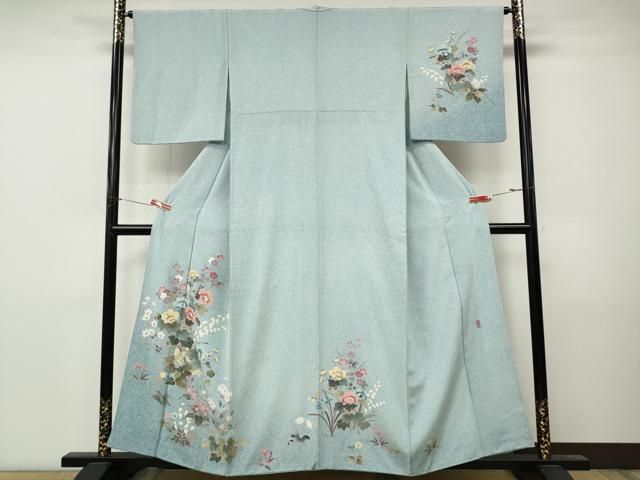 平和屋着物●訪問着 作家物 草花文 正絹 逸品 CABN4881ut