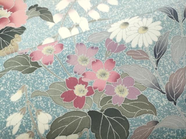 平和屋着物●訪問着 作家物 草花文 正絹 逸品 CABN4881ut