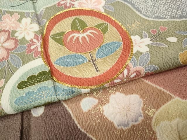 平和屋着物●訪問着 辻が花 駒刺繍 金彩 正絹 逸品 CABN4889ut