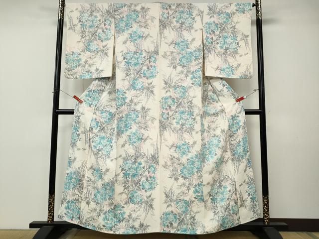 平和屋着物●上質な小紋 藤花房 枝花文 正絹 逸品 CABN4891ut