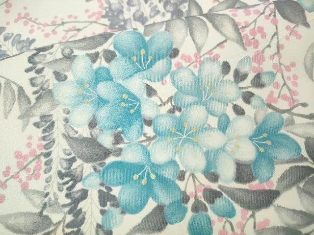 平和屋着物●上質な小紋 藤花房 枝花文 正絹 逸品 CABN4891ut