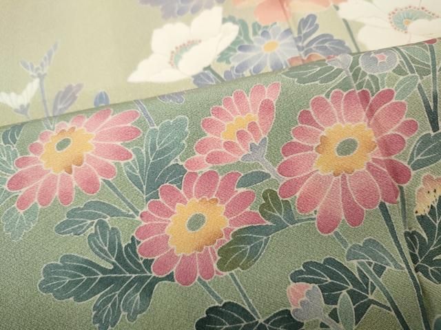 平和屋着物●訪問着 友禅 作家物 枝花文 正絹 逸品 CABN4895ut