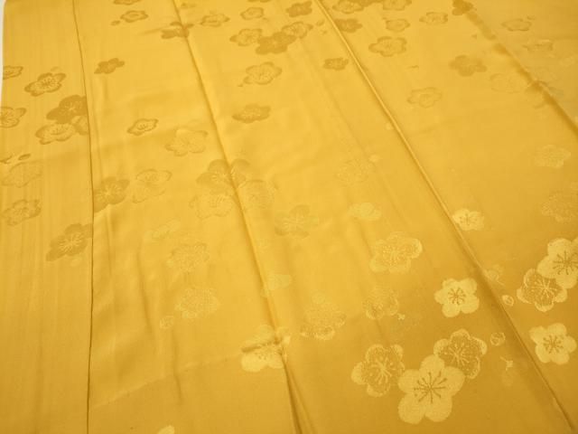 平和屋着物●長襦袢 無双仕立て 舞梅地紋 柑子色 正絹 逸品 CABN4901ut