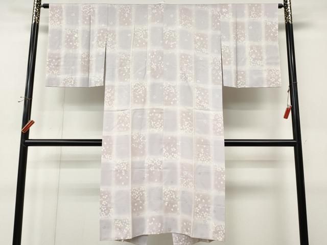 平和屋着物●長襦袢 無双仕立て 市松舞桜文 やまと誂製 正絹 逸品 CABN4903ut