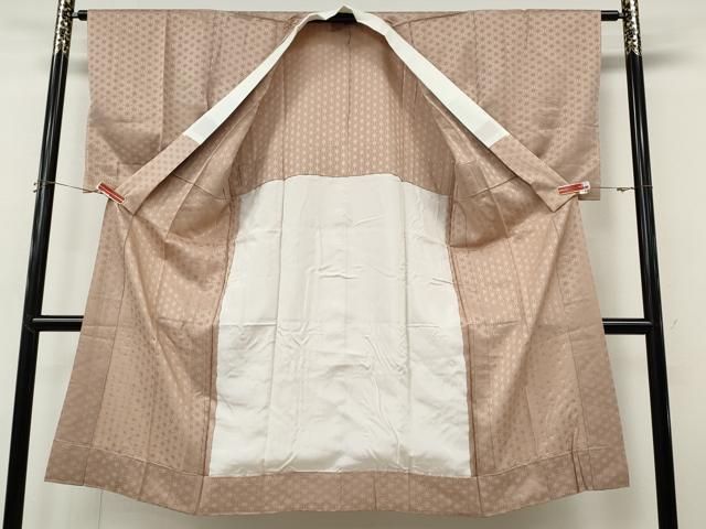 平和屋着物●長襦袢 無双仕立て 麻の葉地紋 水柿色 正絹 逸品 CABN4908ut