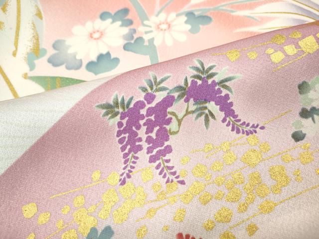 平和屋着物●十日町老舗ブランド 吉澤友禅 吾妻徳穂 振袖 駒刺繍 鳳凰草花文 暈し染め 金彩 正絹 逸品 CABN4910ut