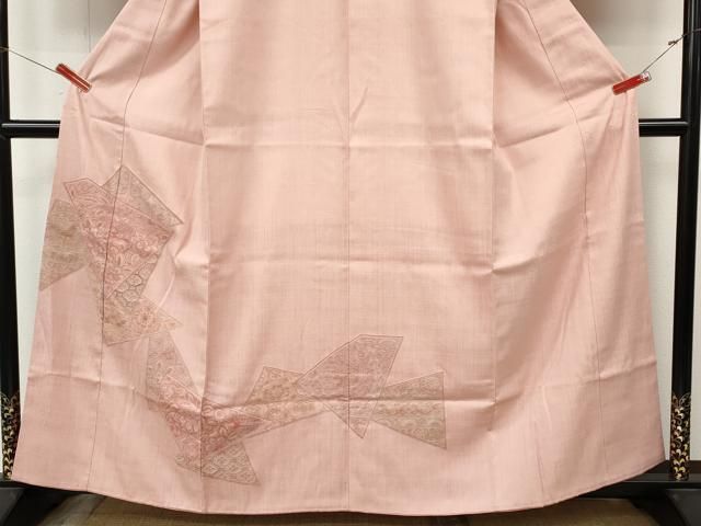 平和屋着物●中国三大刺繍 スワトウ刺繍 汕頭刺繍 総刺繍 訪問着 紬地 切嵌鳳凰花文 正絹 逸品 CABN4911ut