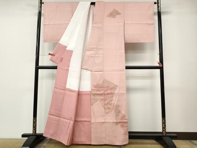 平和屋着物●中国三大刺繍 スワトウ刺繍 汕頭刺繍 総刺繍 訪問着 紬地 切嵌鳳凰花文 正絹 逸品 CABN4911ut