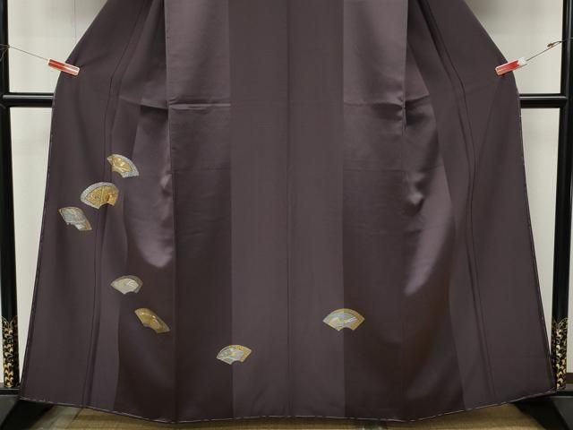 平和屋着物●訪問着 駒刺繍 櫛 簪 地紙花文 金銀彩 正絹 逸品 CABN4935ut