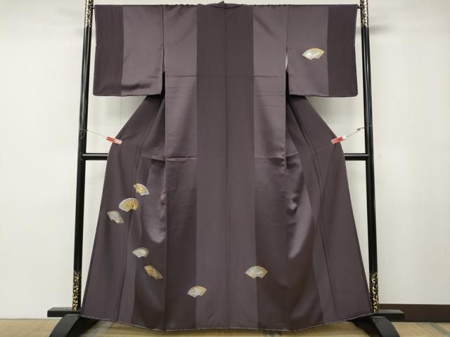 平和屋着物●訪問着 駒刺繍 櫛 簪 地紙花文 金銀彩 正絹 逸品 CABN4935ut