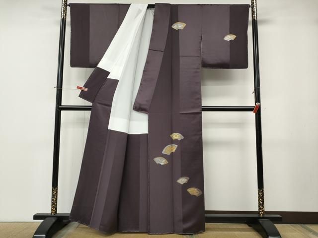 平和屋着物●訪問着 駒刺繍 櫛 簪 地紙花文 金銀彩 正絹 逸品 CABN4935ut