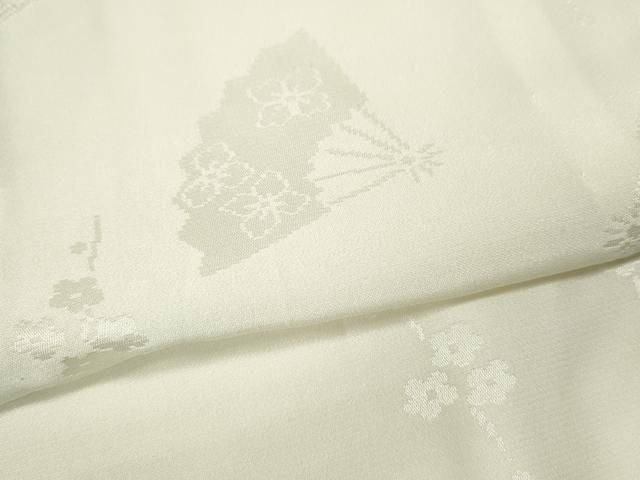 平和屋着物●長襦袢 無双仕立て 扇面草花地紋 暈し染め 半衿刺繍 正絹 逸品 CABN4945ut