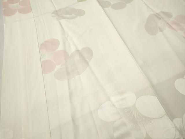 平和屋着物●長襦袢 袷 地紋起こし 舞梅地紋 正絹 逸品 CABN4947ut
