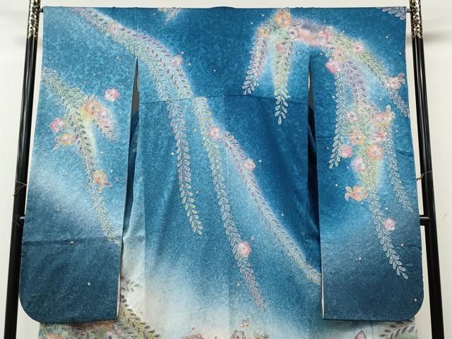 平和屋着物●豪華振袖・長襦袢セット 辻が花 絞り 暈し染め 金彩 正絹 逸品 CABN4953ut