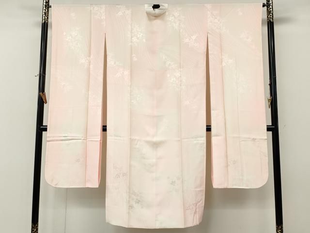 平和屋着物●振袖用長襦袢 袷 枝花地紋 暈し染め 正絹 逸品 CABN4956ut