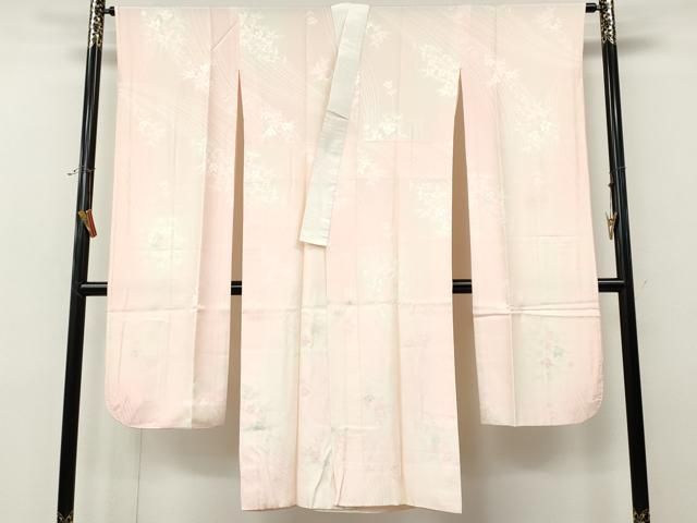 平和屋着物●振袖用長襦袢 袷 枝花地紋 暈し染め 正絹 逸品 CABN4956ut