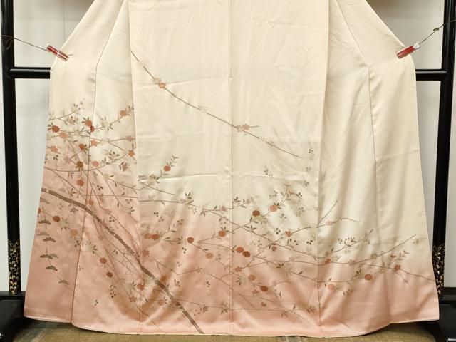平和屋着物●訪問着 枝花文 暈し染め 金彩 正絹 逸品 CABN4977ut