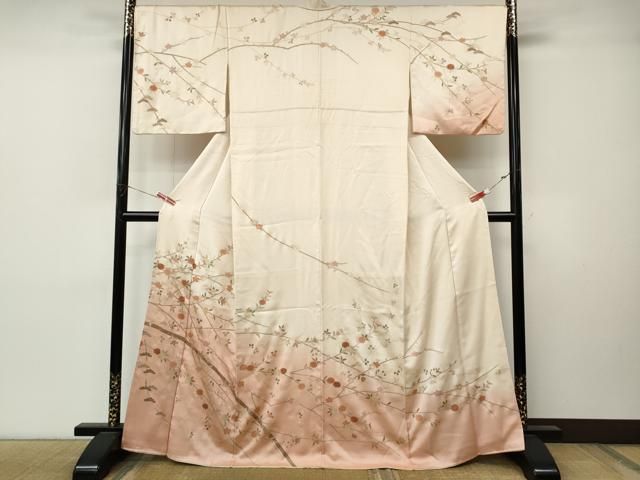 平和屋着物●訪問着 枝花文 暈し染め 金彩 正絹 逸品 CABN4977ut