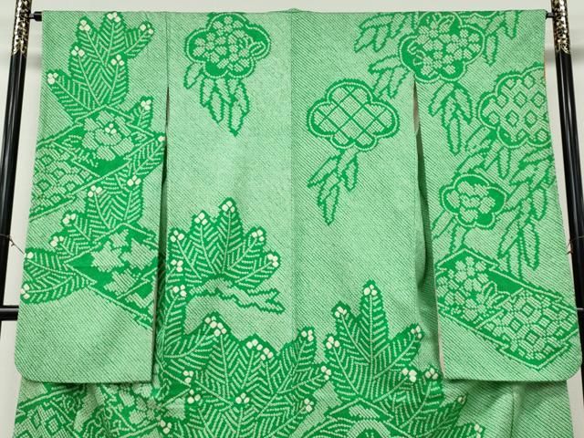 平和屋着物●豪華振袖 総絞り 枝葉文 正絹 逸品 CABN4990ut