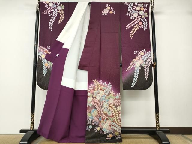 平和屋着物●豪華振袖 作家物 辻が花 絞り 暈し染め 金通し地 京都きもの友禅扱い 正絹 逸品 CABN4995ut