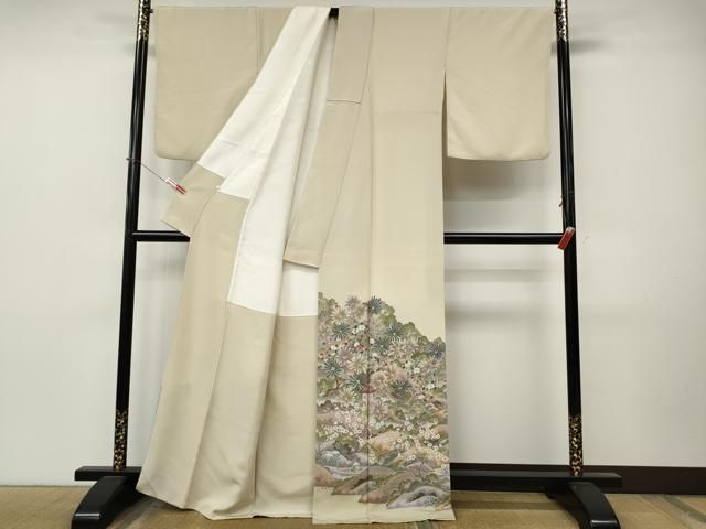 平和屋着物●豪華色留袖 作家物 風景草花文 正絹 逸品 CABN5014ut
