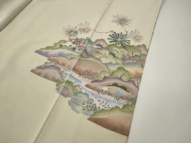 平和屋着物●豪華色留袖 作家物 風景草花文 正絹 逸品 CABN5014ut