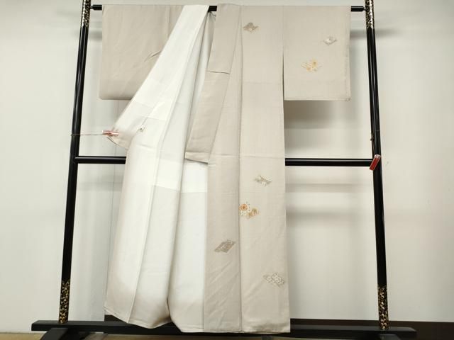 平和屋着物●訪問着 駒刺繍 冊子花文 金彩 正絹 逸品 CABN5016ut