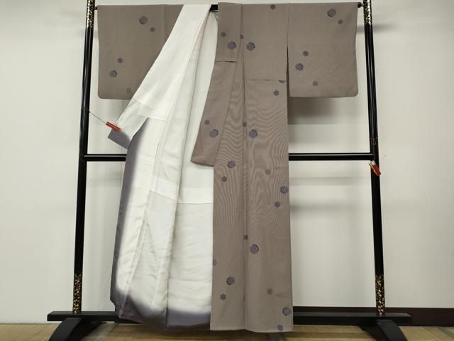 平和屋着物●江戸小紋 雪輪文 正絹 逸品 CABN5022ut