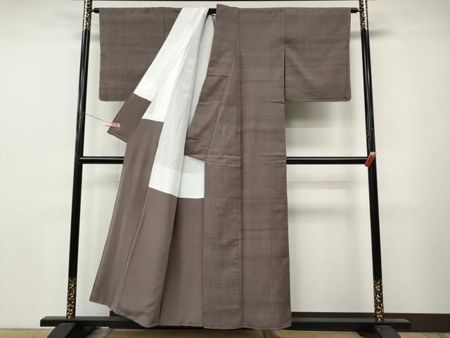 平和屋着物●結城紬 鳩羽鼠色 正絹 未使用 逸品 CABN5041ut