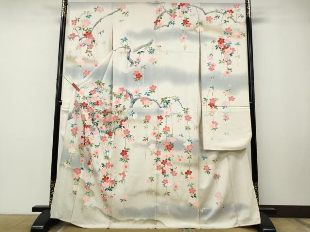平和屋着物●豪華振袖 作家物 枝垂れ花文 暈し染め 金彩 正絹 逸品 CABN5042ut