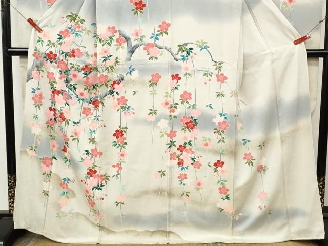 平和屋着物●豪華振袖 作家物 枝垂れ花文 暈し染め 金彩 正絹 逸品 CABN5042ut