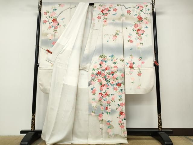 平和屋着物●豪華振袖 作家物 枝垂れ花文 暈し染め 金彩 正絹 逸品 CABN5042ut