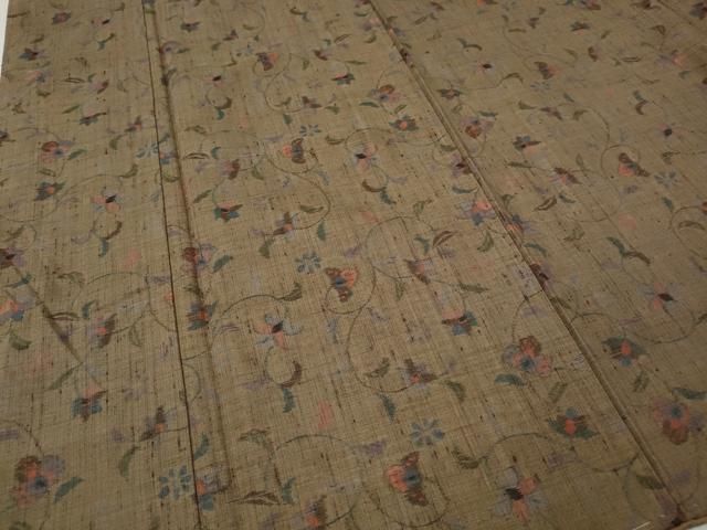 平和屋着物●上質な紬 花唐草文 正絹 逸品 CABN5061ut