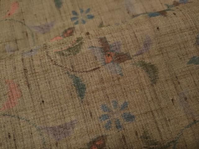 平和屋着物●上質な紬 花唐草文 正絹 逸品 CABN5061ut