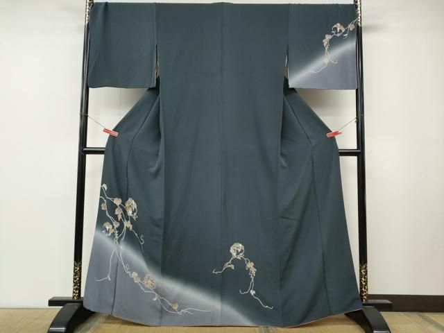 平和屋着物●訪問着 南天蔦の葉文 暈し染め 鈴乃屋扱い 正絹 逸品 CABN5070ut