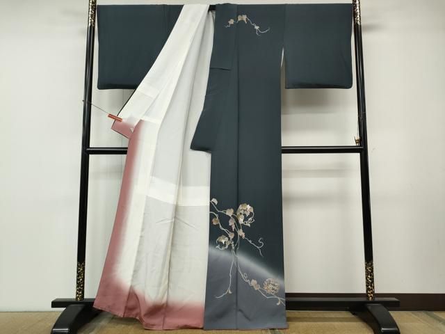 平和屋着物●訪問着 南天蔦の葉文 暈し染め 鈴乃屋扱い 正絹 逸品 CABN5070ut