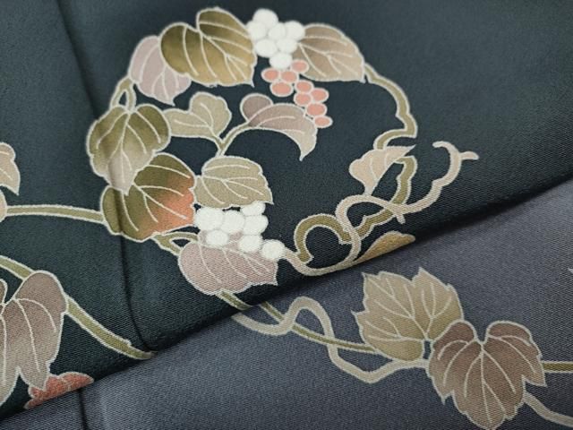平和屋着物●訪問着 南天蔦の葉文 暈し染め 鈴乃屋扱い 正絹 逸品 CABN5070ut