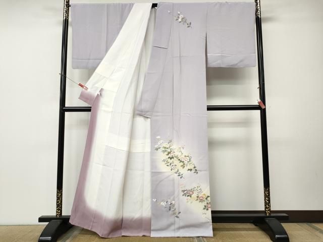 平和屋着物●訪問着 枝花文 暈し染め 正絹 逸品 CABN5085ut