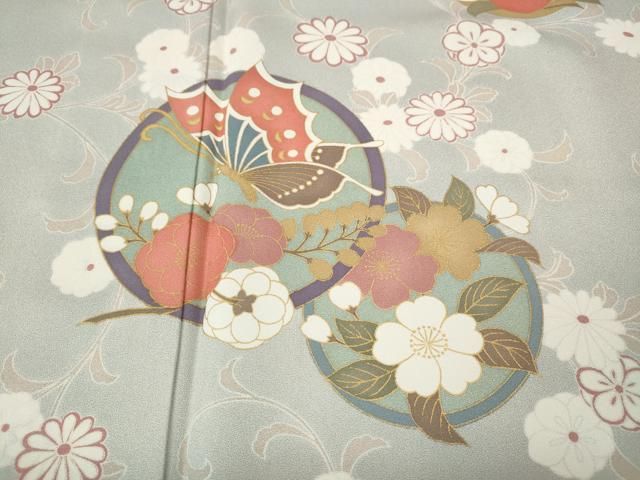 平和屋着物●訪問着 花蝶丸文 金彩 正絹 逸品 CABN5091ut