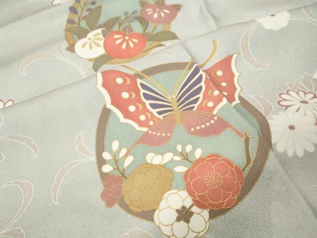 平和屋着物●訪問着 花蝶丸文 金彩 正絹 逸品 CABN5091ut