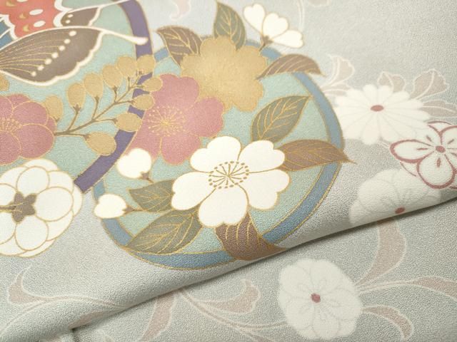 平和屋着物●訪問着 花蝶丸文 金彩 正絹 逸品 CABN5091ut