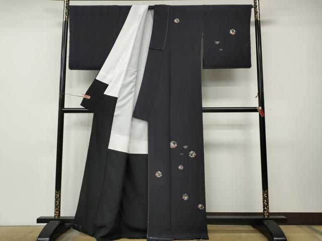 平和屋着物●訪問着 総刺繍 扇面草花文 金糸 正絹 逸品 未使用 CABN5108ut