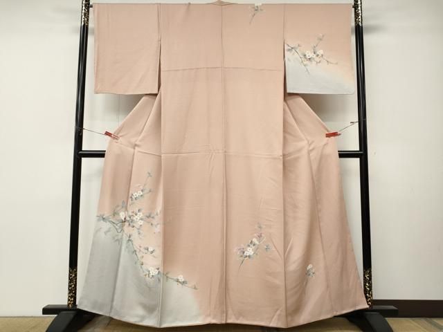 平和屋着物●訪問着 友禅 枝花文 暈し染め 正絹 逸品 CABN5111ut