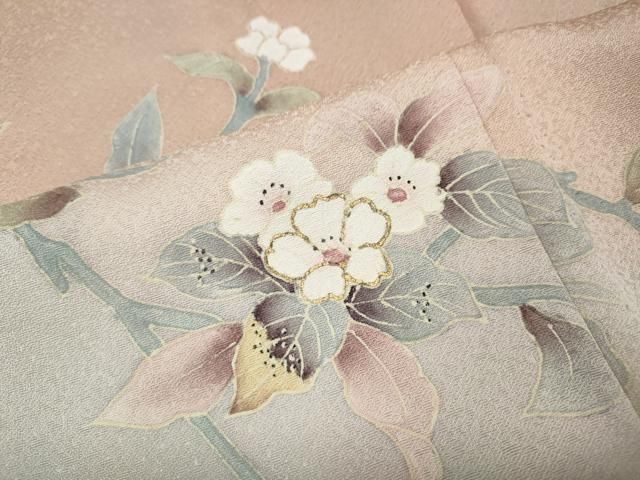 平和屋着物●訪問着 友禅 枝花文 暈し染め 正絹 逸品 CABN5111ut