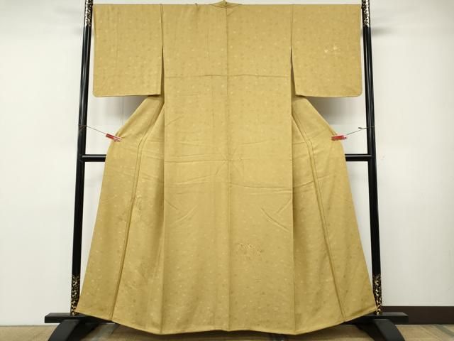 平和屋着物●中国三大刺繍 スワトウ刺繍 汕頭刺繍 総刺繍 無地絵羽訪問着 扇面花文 飴色 正絹 逸品 CABN5148ut