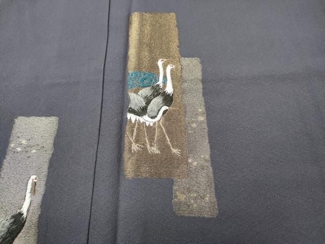 平和屋着物●訪問着 総刺繍 鶴 金銀糸 正絹 逸品 CABN5192ut