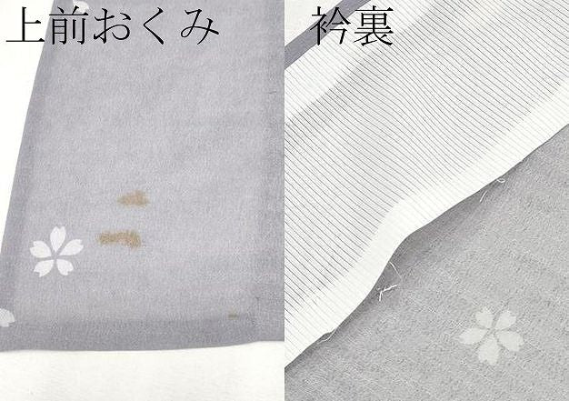 平和屋着物*夏物 小紋 紗 色紙鈴花文 洗える着物 CABN5841tx