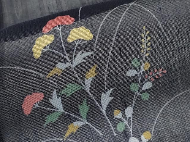 平和屋着物*夏物 小紋 紗紬 草花文 やまと誂製 正絹 逸品 CABN5843tx